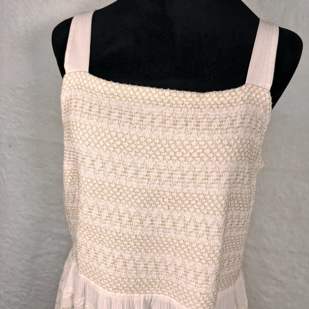 J. Jill Ivory And Cream Colored Lace Embroidered Boho‎ Dress Medium Fairy